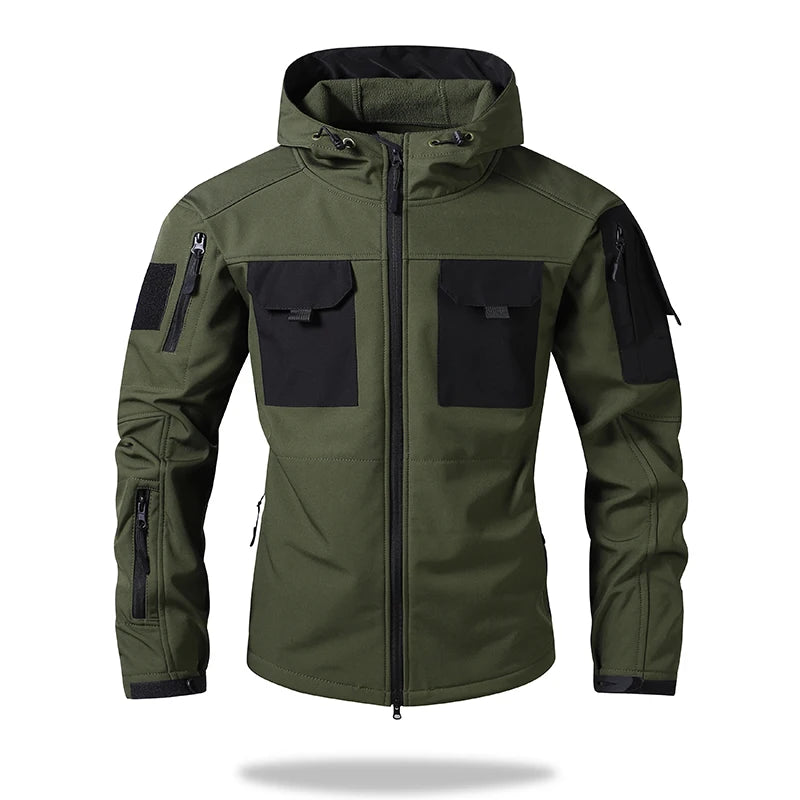 Lane JTCN Mens Hooded Tactical Jacket Windproof Waterproof Outdoor