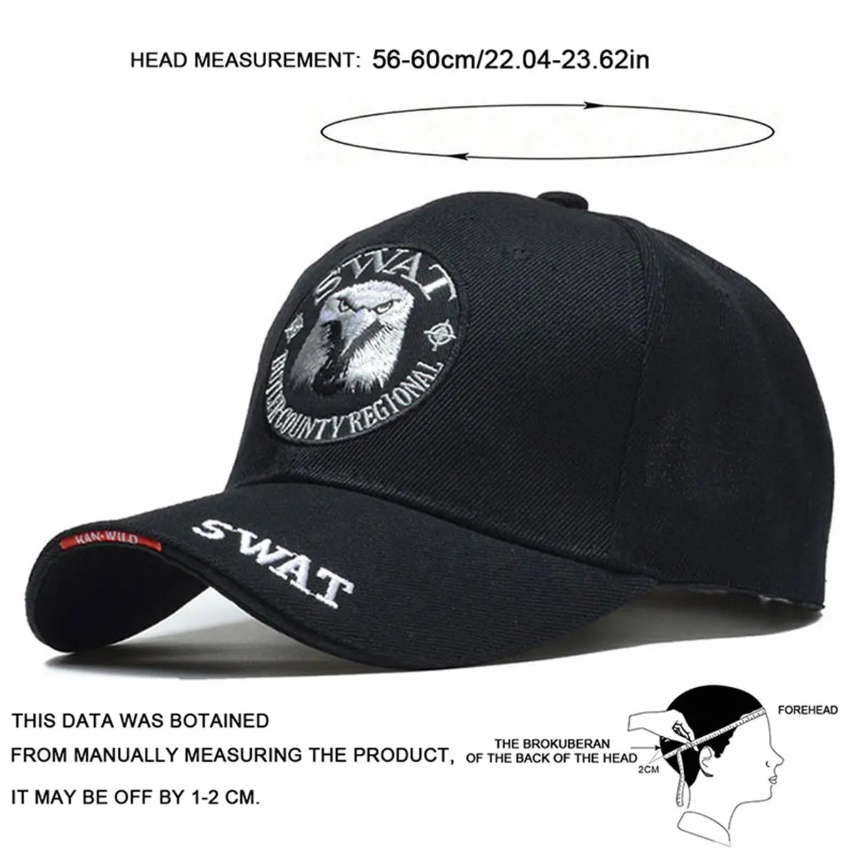 SWAT Eagle Embroidered Baseball Cap Unisex Outdoor Adjustable