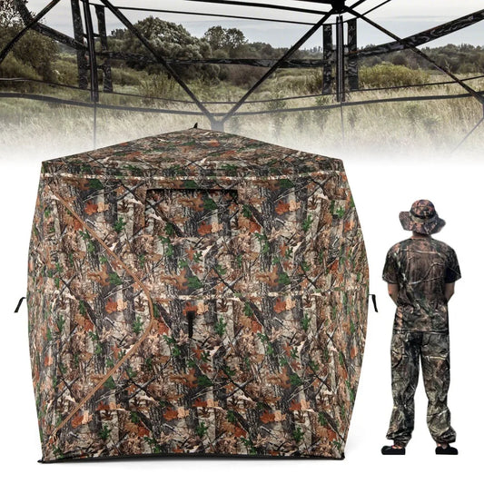 Camouflage Hunting Blind For 3-4 People With 270-Degree View