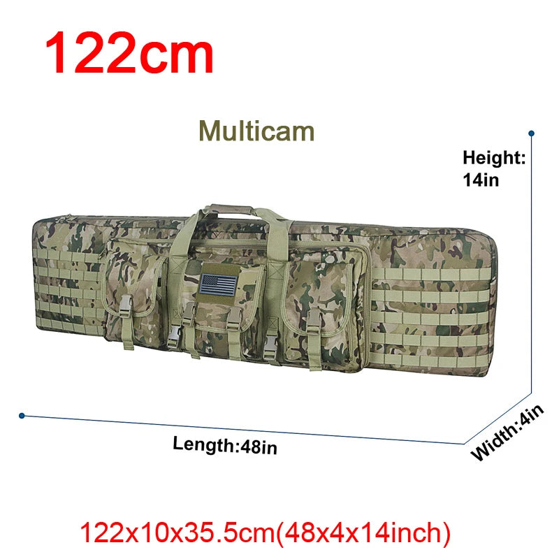 LQARMY Tactical Double Rifle Case Molle Gun Bag Sniper Backpack