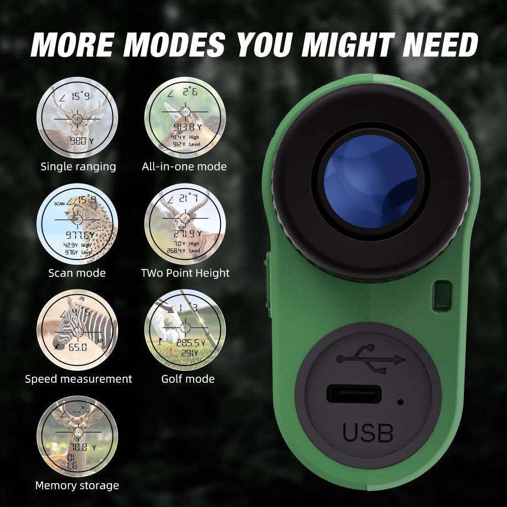 REVASRIE 1000M Multi Function Hunting Rangefinder With Golf Slope Mode