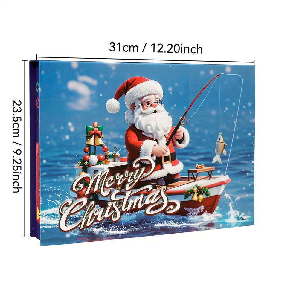 Fishing Lures, Fake Bait Set, 24-Compartment Design, 2025 Christmas Gift Calendar for Boys and Girls, 24-Day Christmas Countdown Calendar Hook Blind Box