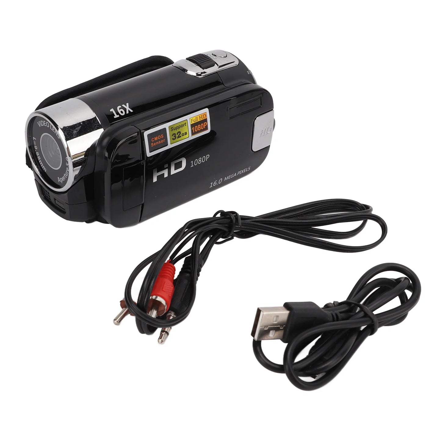 Arealer Video Camcorder 16MP 270 Degree Rotation Full HD 1080P