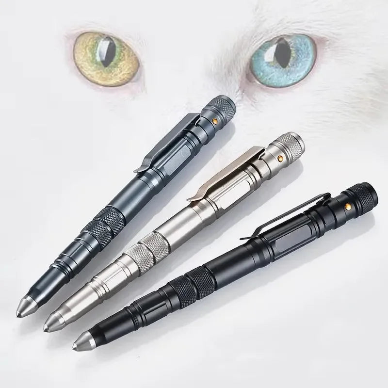 Multi-Function Military Self Defense Tactical Pen With EDC Flashlight