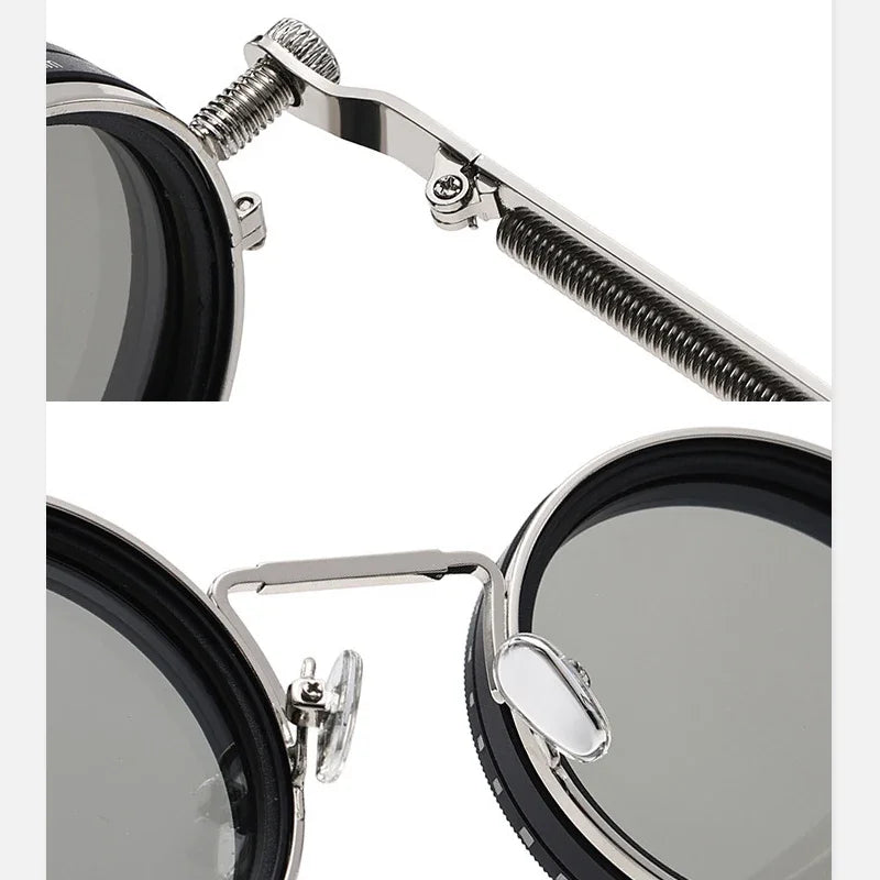 Polarized Round Sunglasses ND9 Adjustable Dimming UV400 Eyewear