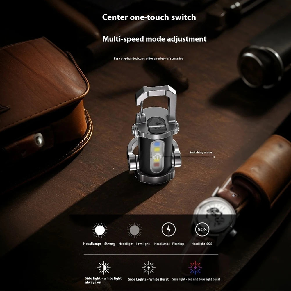 JOCESTYLE COB LED Keychain Flashlight USB C Rechargeable