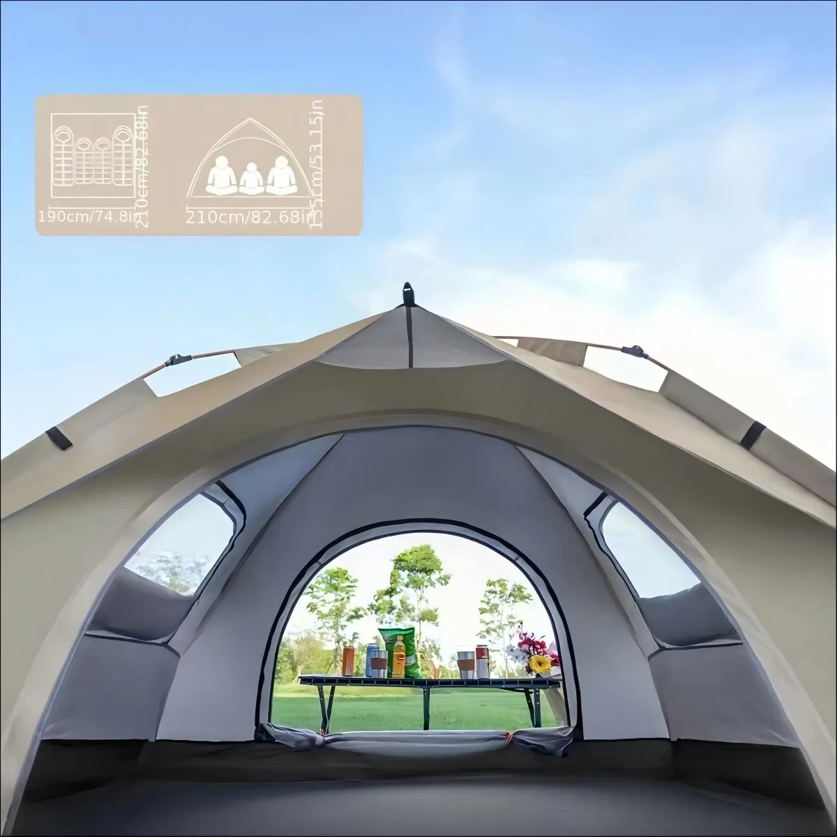 Pakicetus Auto-Tent Portable Sunshade All-Weather Quick Setup