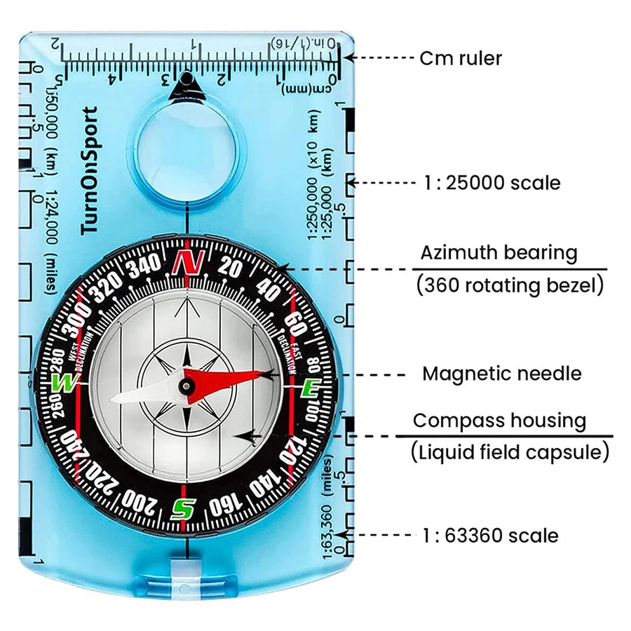 Professional Waterproof Camping Compass for Hiking and Outdoor Navigation