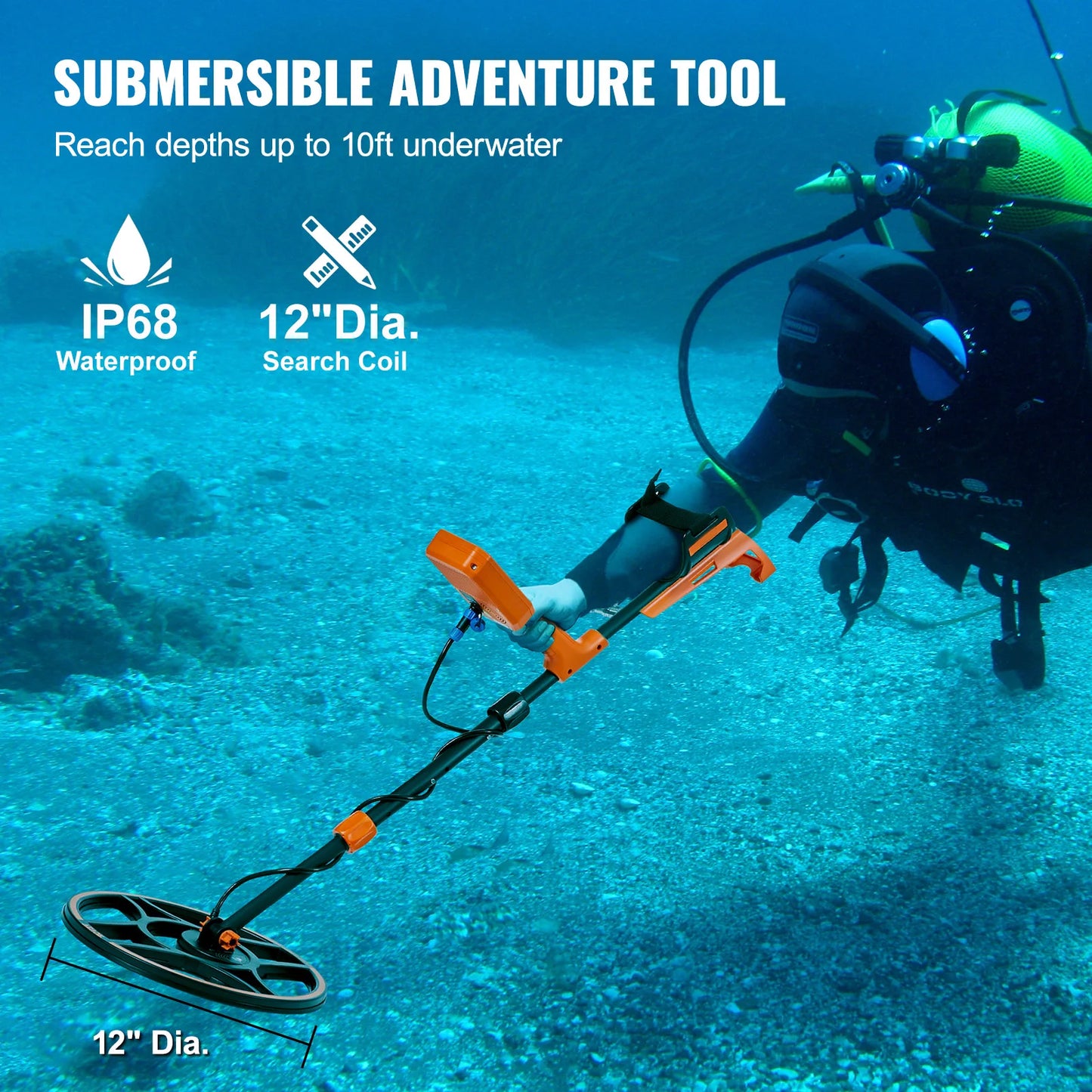 SucceBuy Professional Metal Detector with Adjustable Shaft and LCD