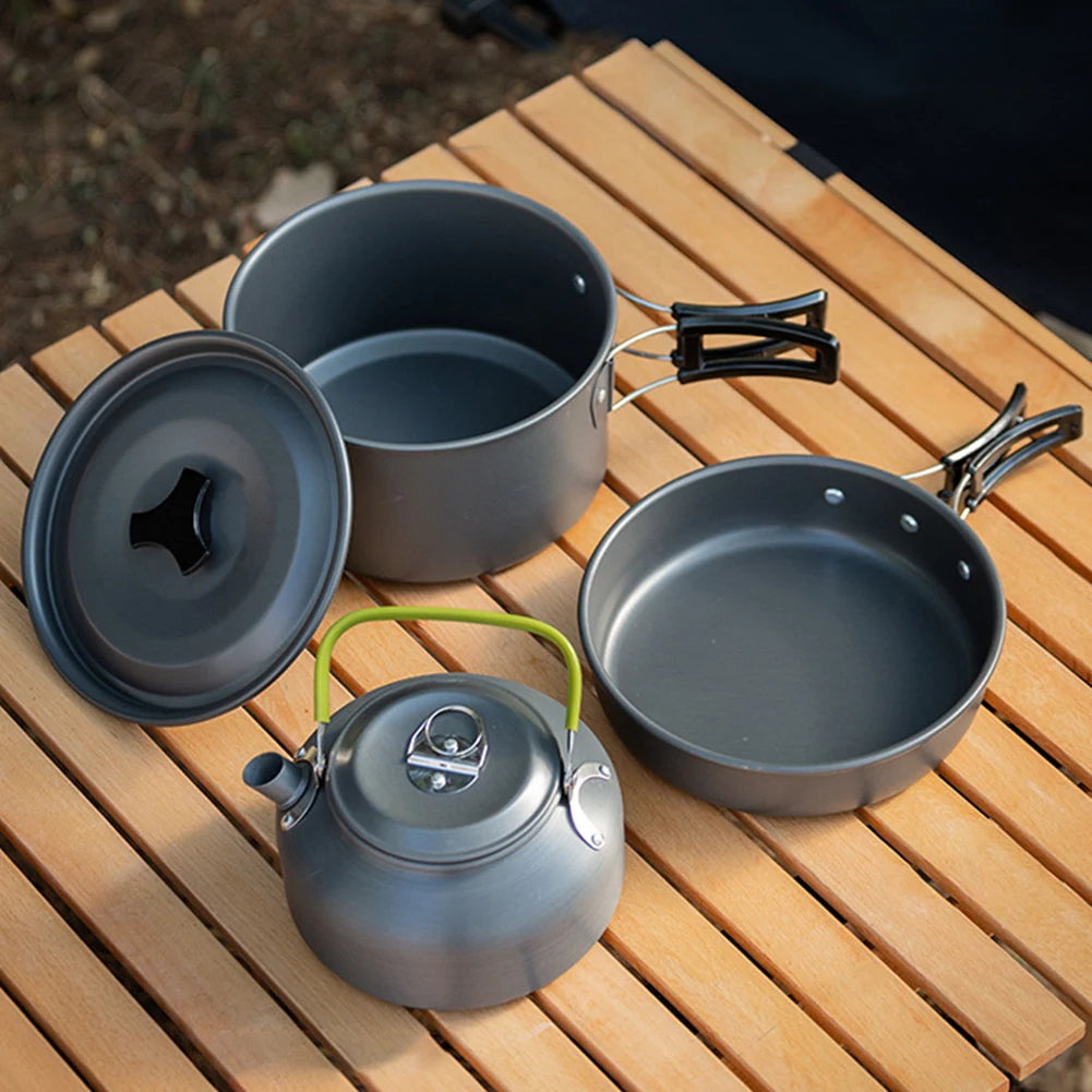 APWIKOGER Camping Cookware Set Pot Pan Kettle