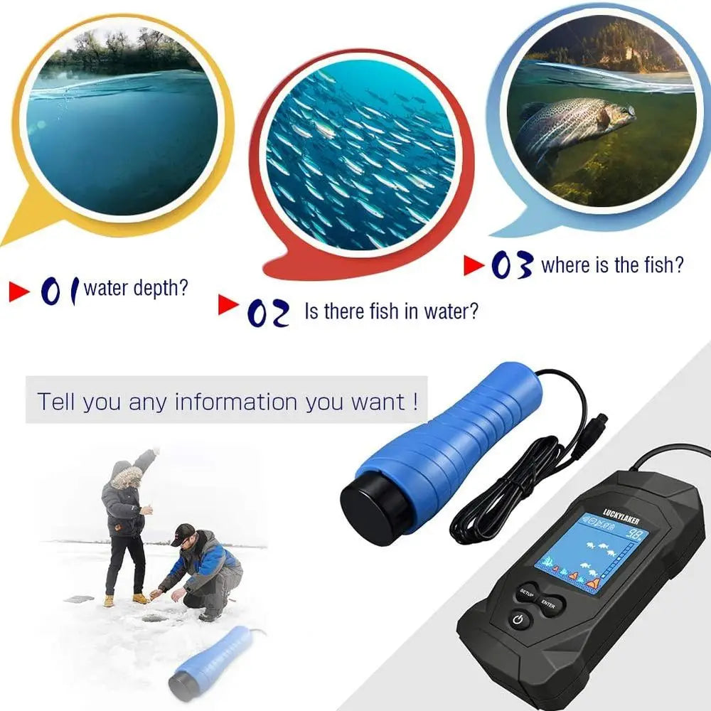 Ice Fishing Fish Finder Portable Handheld Sonar With LCD Display