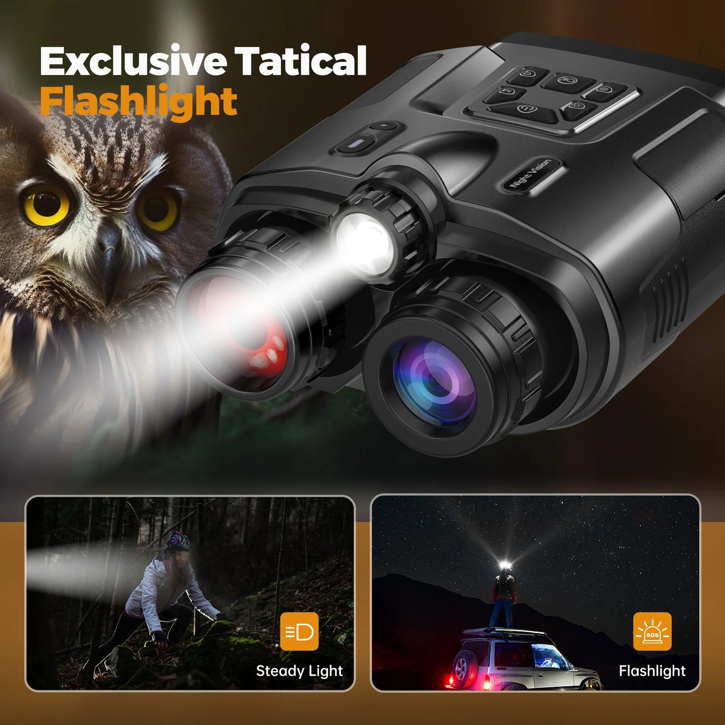DIYIMINE Night Vision Binoculars Infrared 5000mAh 8x Zoom for Hunting