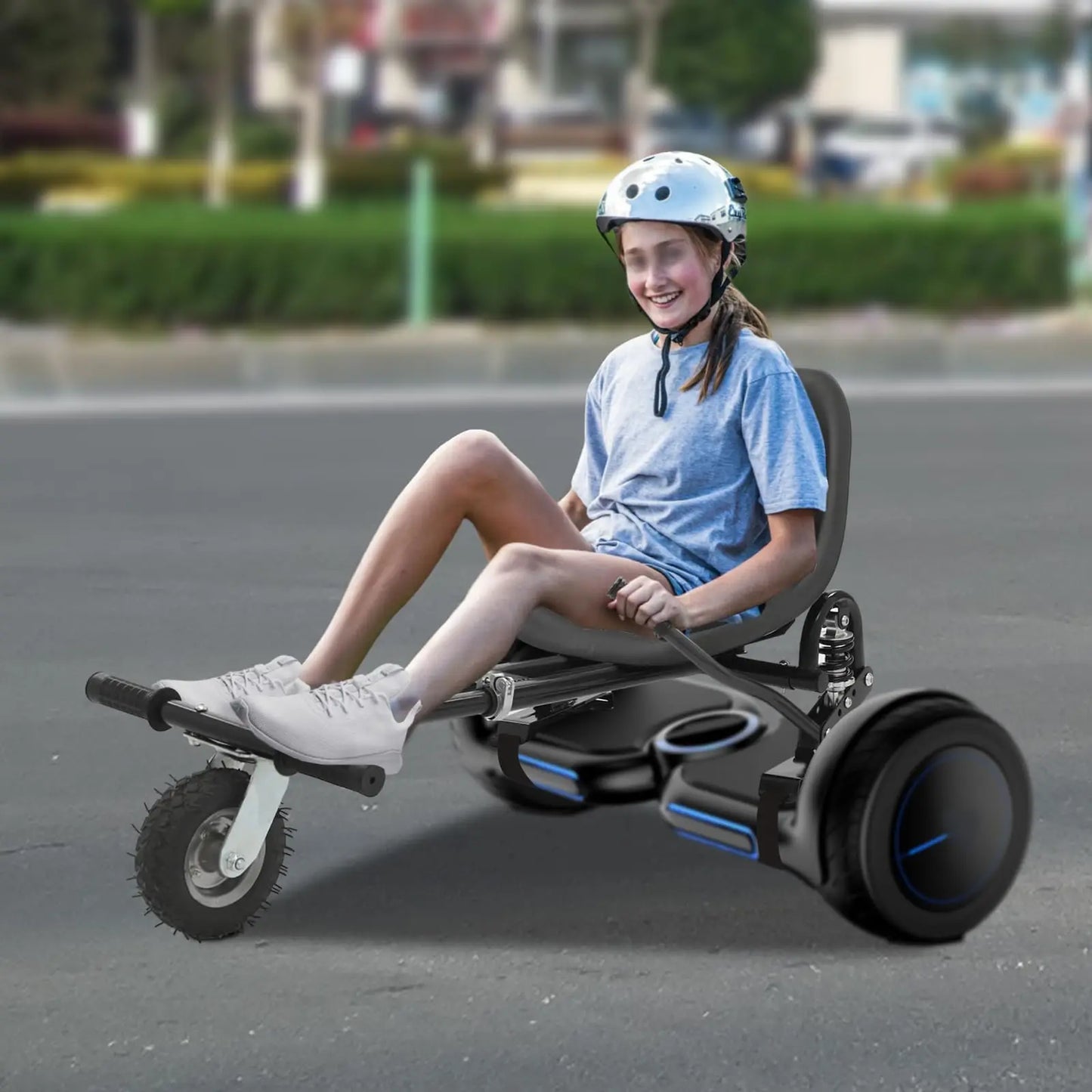 Bymaocar Hoverboard Seat Attachment Go Kart With Dual Pole Rear Shock