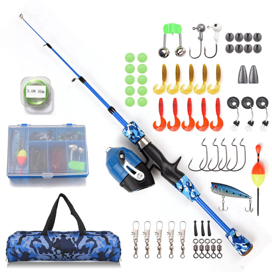 Kids Fishing Rod And Reel Combo Full Kit Telescopic Set