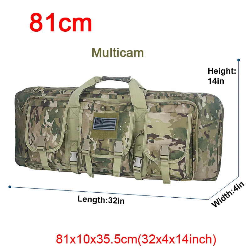 LQARMY Tactical Double Rifle Case Molle Gun Bag Sniper Backpack