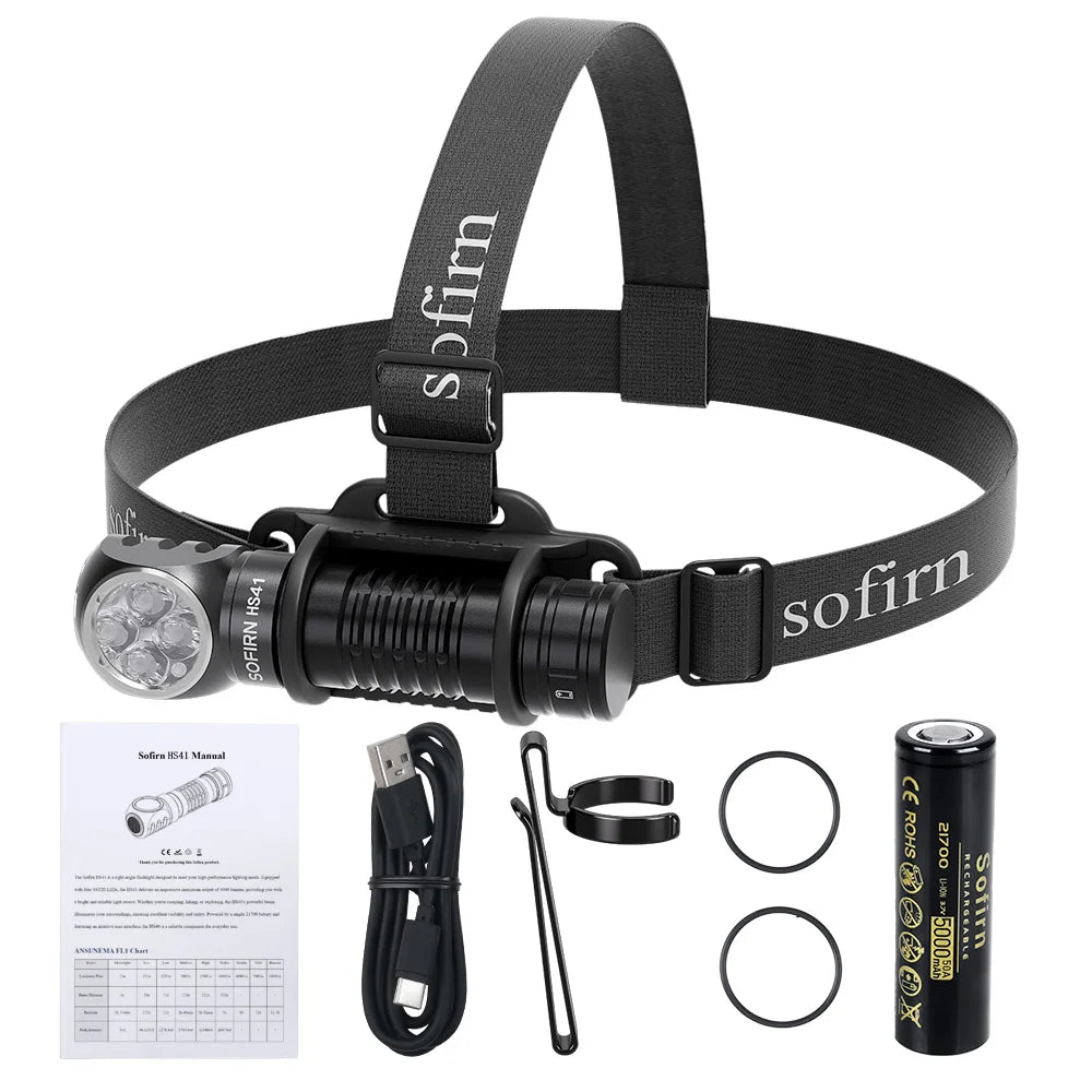 Sofirn HS41 Headlamp 4000lm USB C Rechargeable With SST20 LED