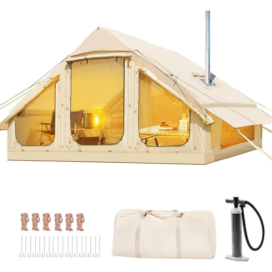 Inflatable Family Tent With Skylight And Chimney Waterproof