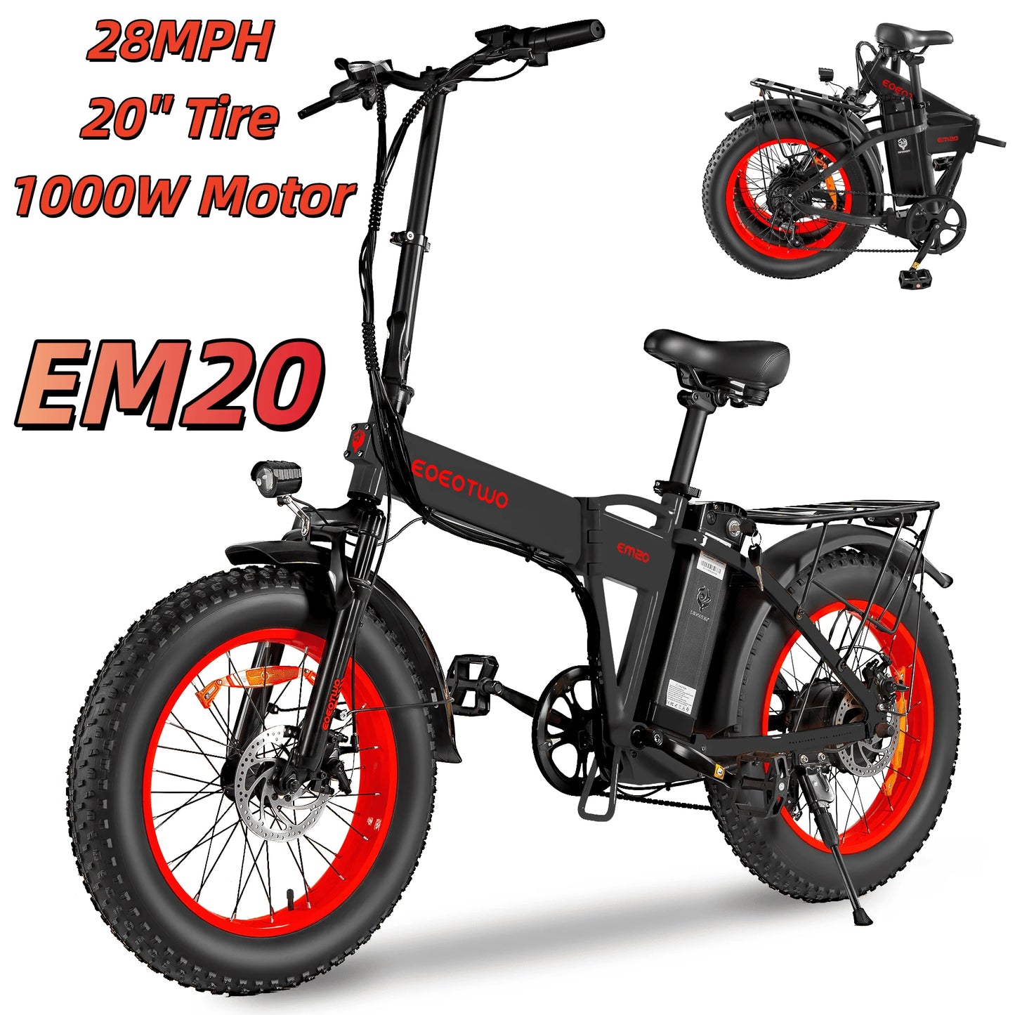 EOEOTWOC 1500W Electric Bike 34MPH Fat Tire Mountain Ebike