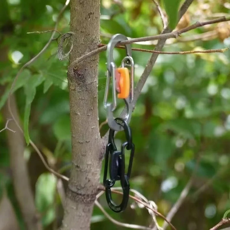 Mini S Type Locking Carabiner Aluminum Alloy Keychain Hook For Outdoor Camping