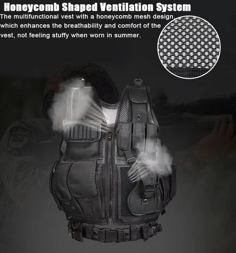 Adjustable MOLLE Tactical Vest For Airsoft War Games