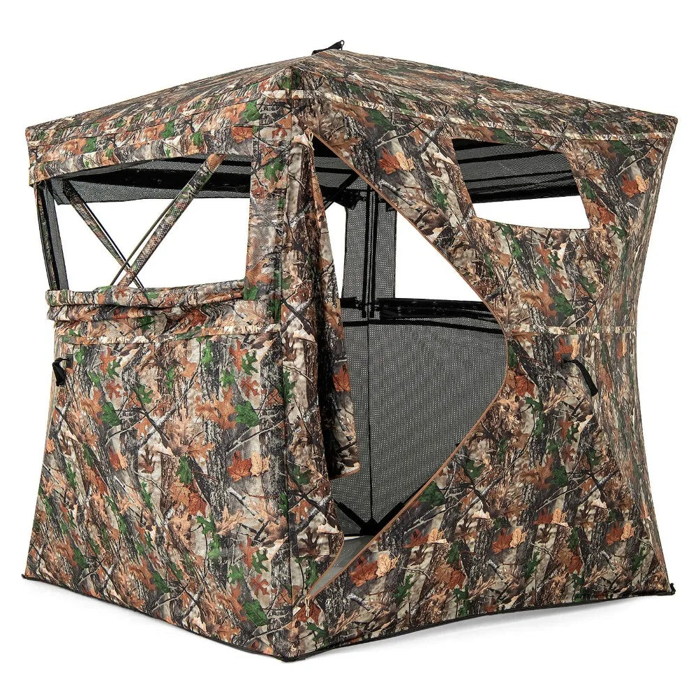 Camouflage Hunting Blind For 3-4 People With 270-Degree View