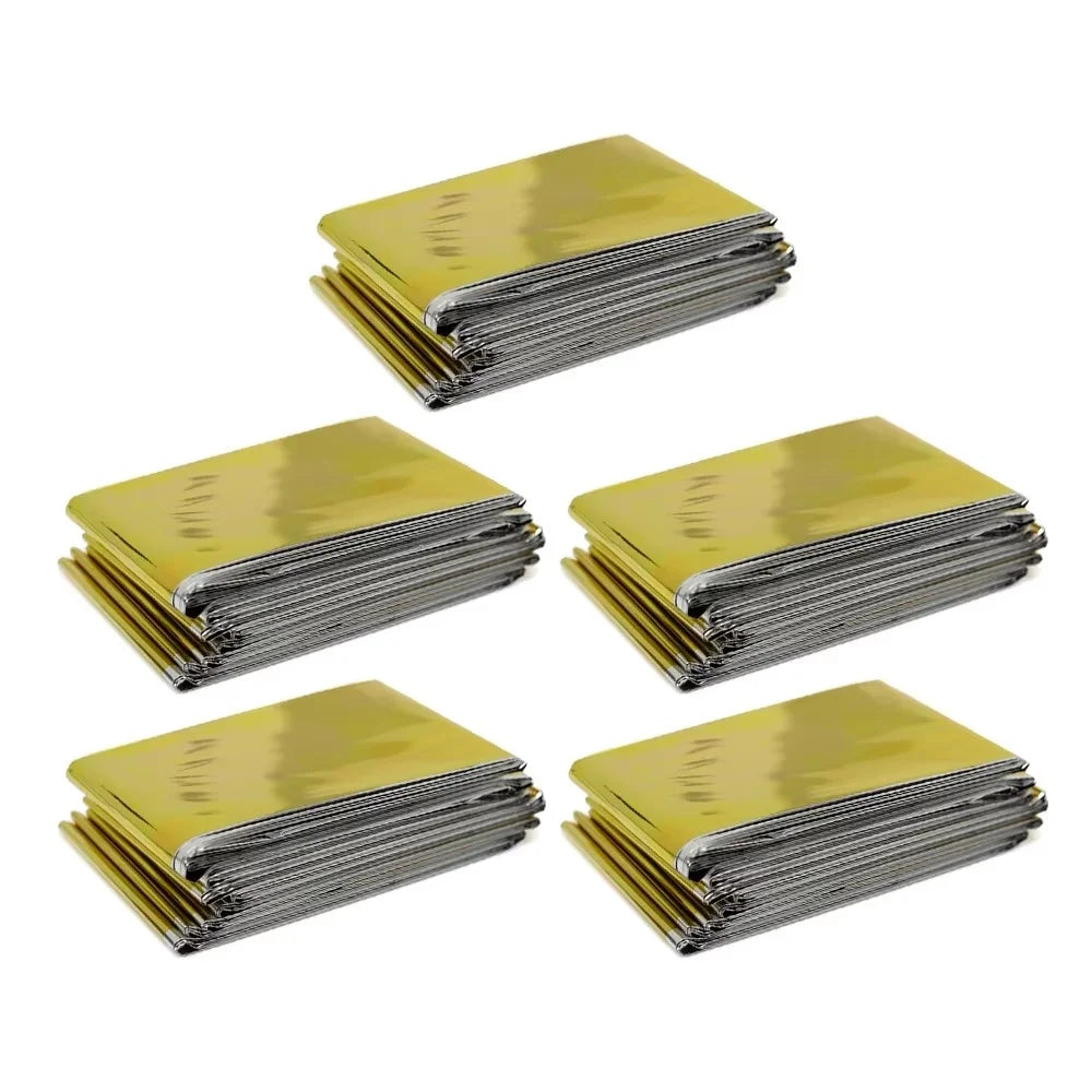 Emergency Thermal Blanket Folding Waterproof Windproof Sunshade For Outdoor Use