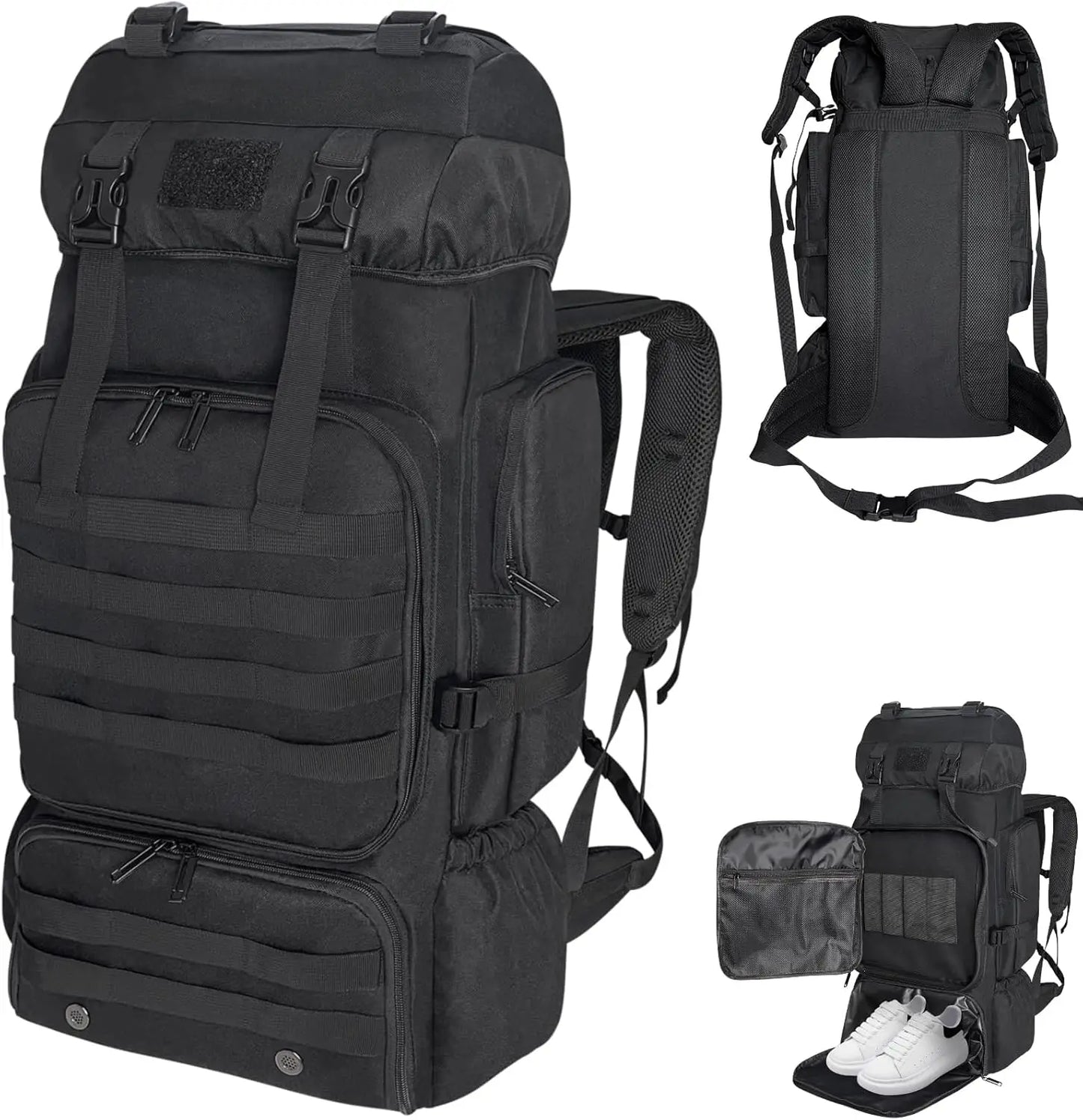 80L Hiking Camping Backpack Outdoor Travel Climbing Rucksack Military Trekking Knapsack Molle 3 Days Assault Pack