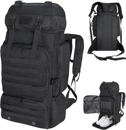 80L Hiking Camping Backpack Outdoor Travel Climbing Rucksack Military Trekking Knapsack Molle 3 Days Assault Pack