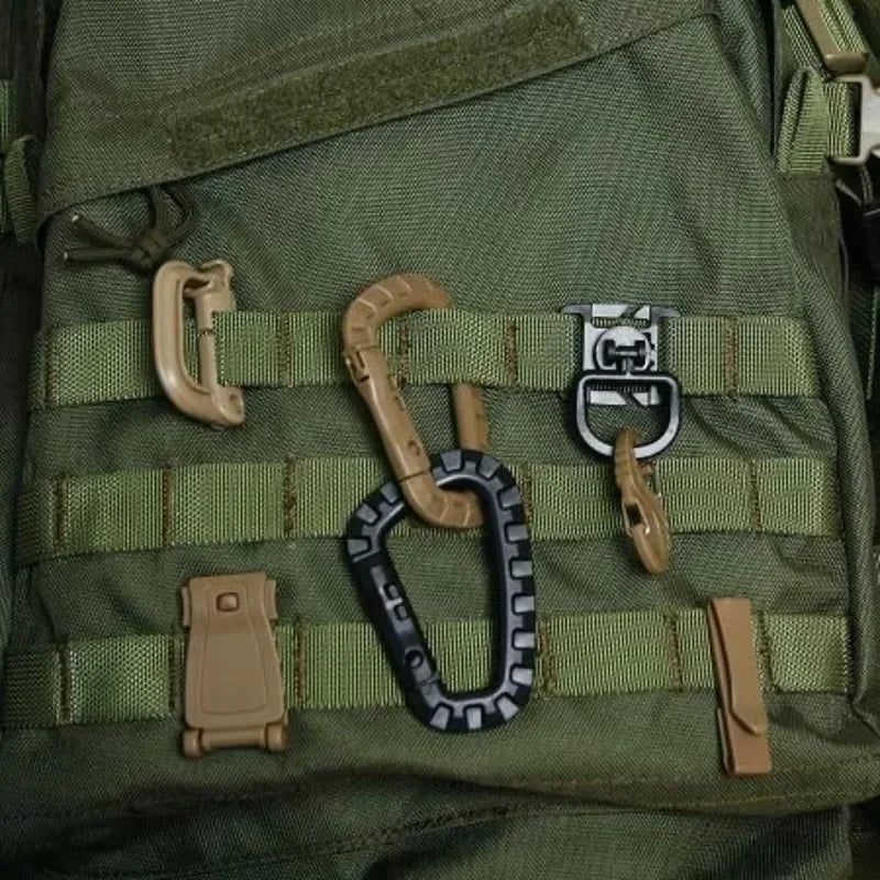Plastic Carabiner Snap Clip Hook D Ring Buckle For Molle Backpacks
