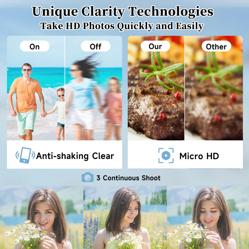 Zostuic 4K Digital Camera Autofocus Vlogging 48MP Screen
