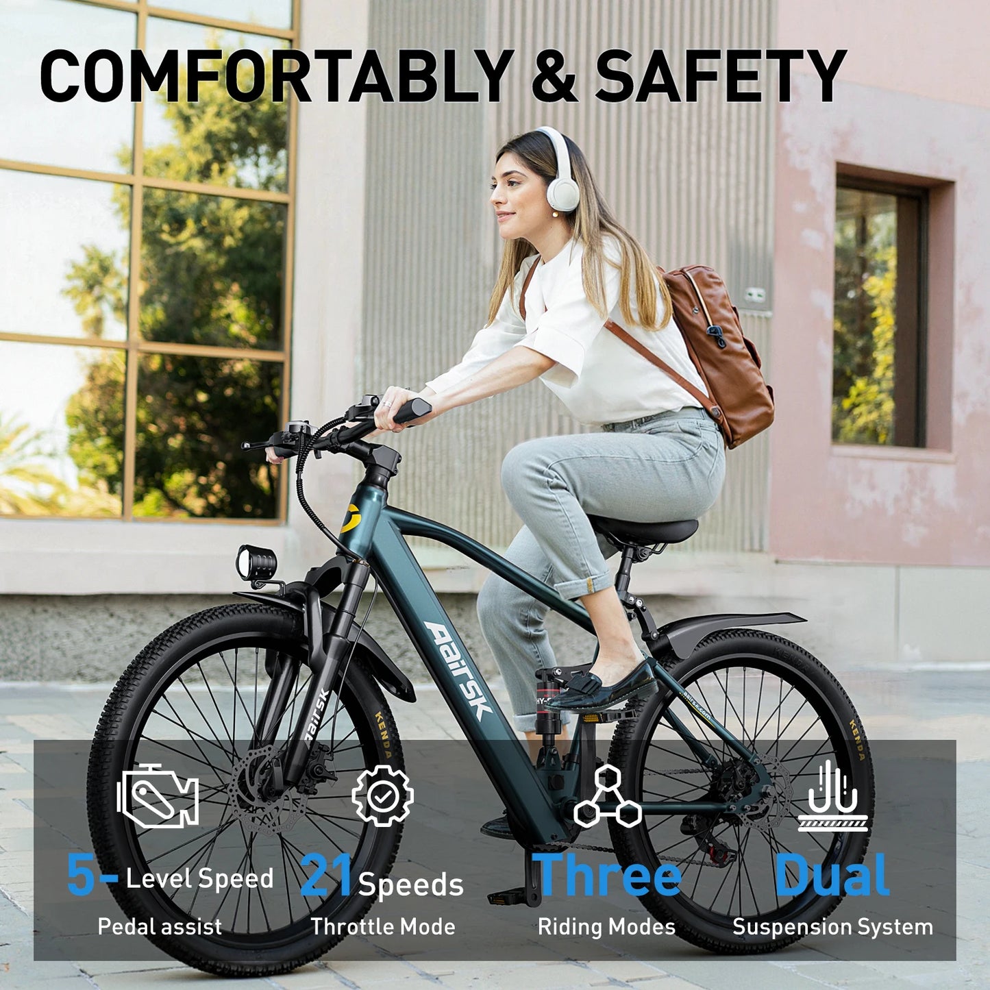 Aairsk GT900 Electric Bike 400W 36V 13Ah Off Road Suspension