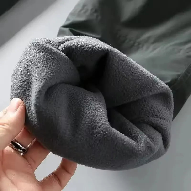 Waterproof Fleece Cargo Pants Men Women Winter Outdoor Multi Pocket