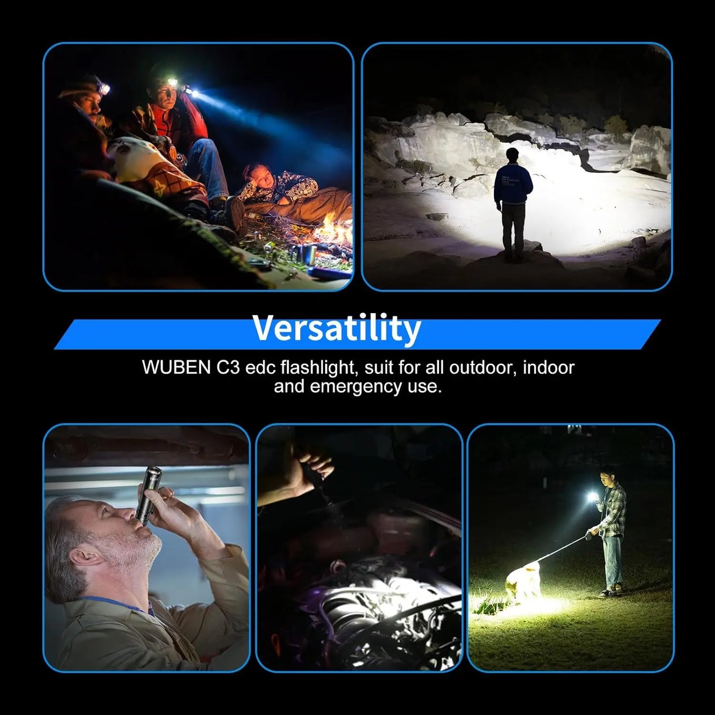 Wuben C3 Flashlight 1200 High Lumen Rechargeable Tactical LED