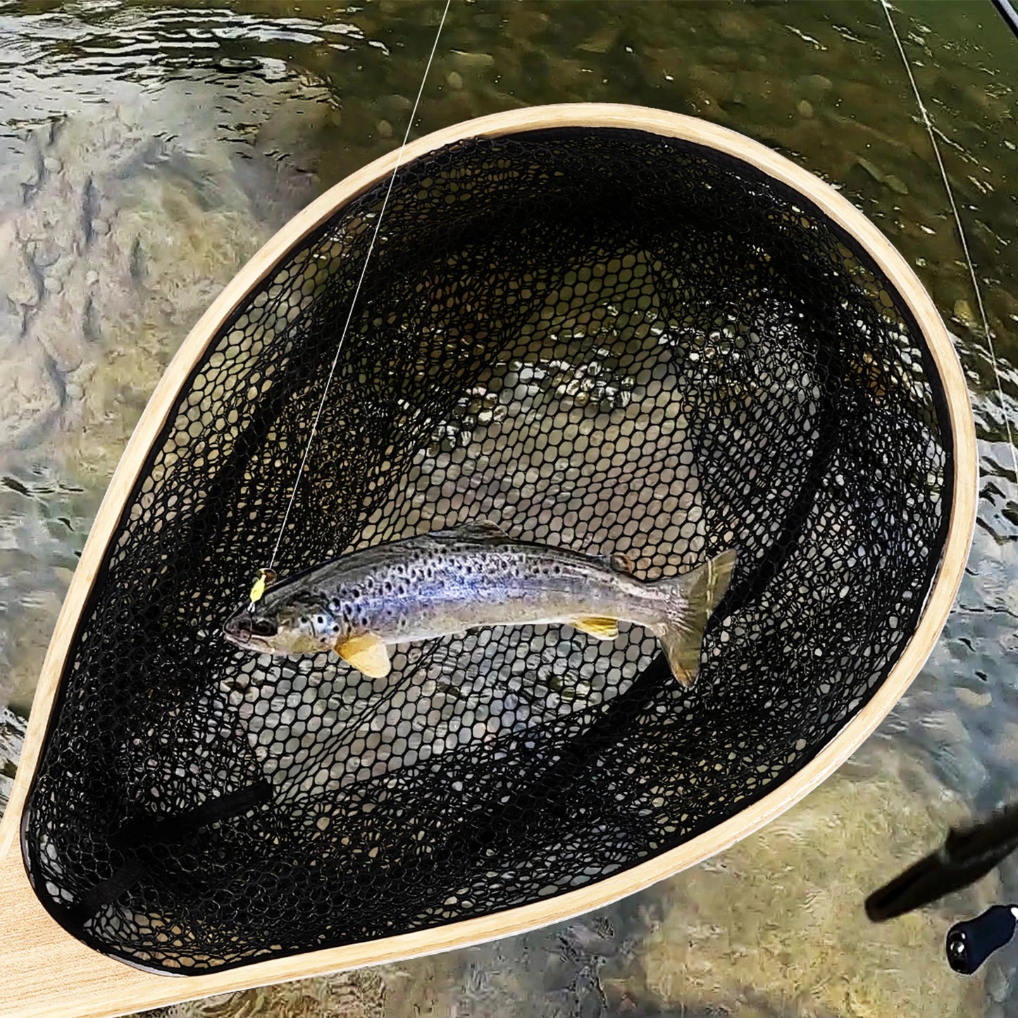 TWISTER.CK Fly Fishing Landing Net With Curved Handle