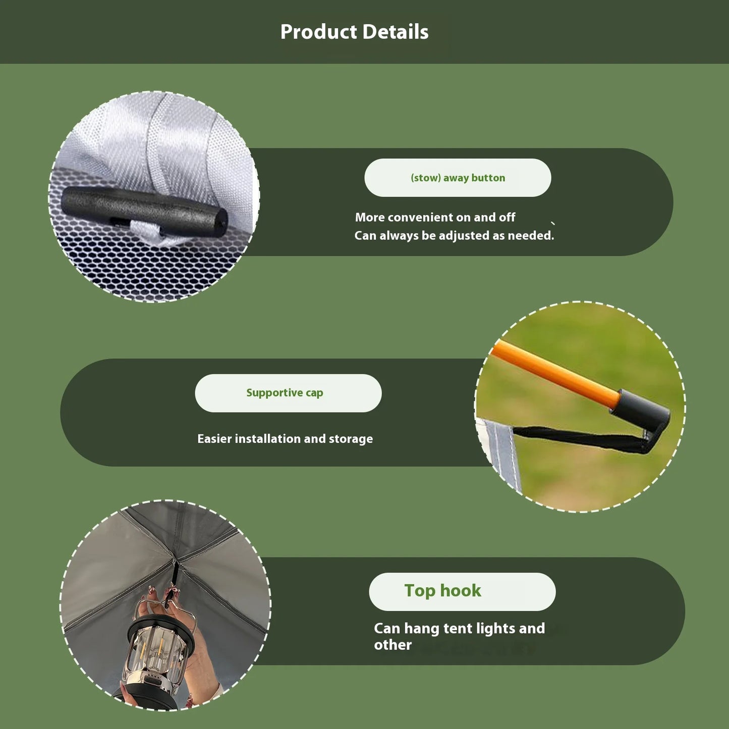 Pakicetus Auto-Tent Portable Sunshade All-Weather Quick Setup