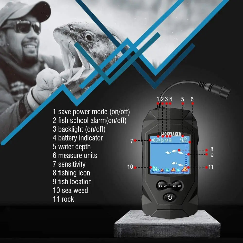 Ice Fishing Fish Finder Portable Handheld Sonar With LCD Display