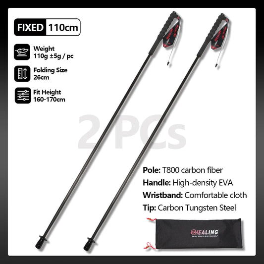 OKHEALING Carbon Fiber Trekking Poles Ultralight Foldable 2 Pack