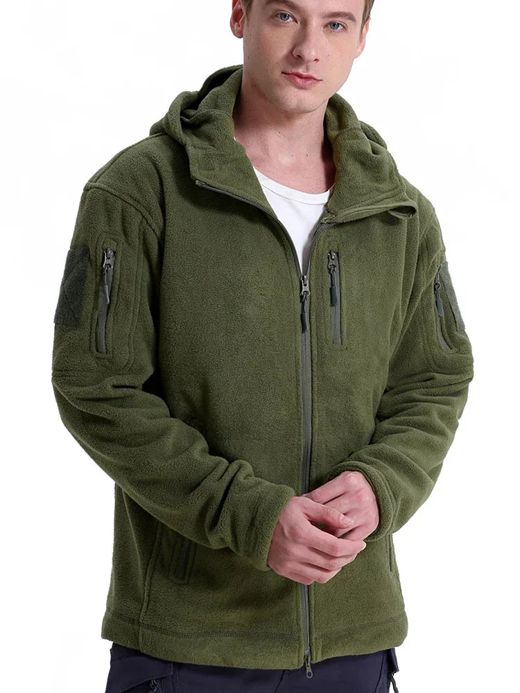 Fleece Outdoor Hunting Jacket With Multi Pockets And Full Zip