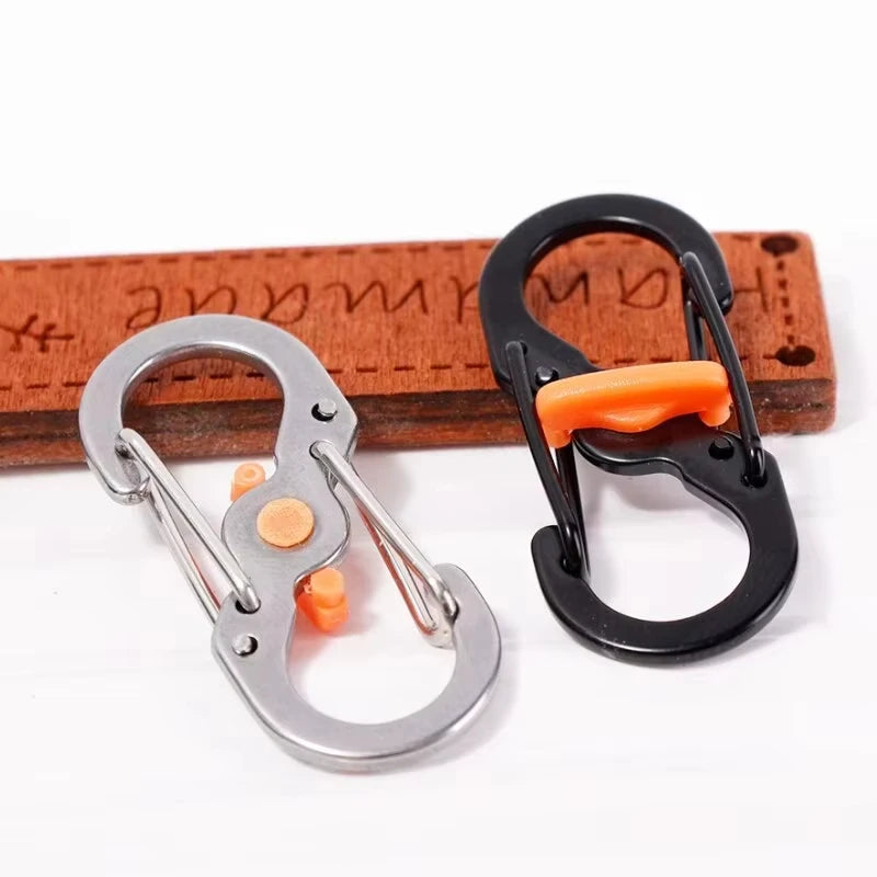 Mini S Type Locking Carabiner Aluminum Alloy Keychain Hook For Outdoor Camping