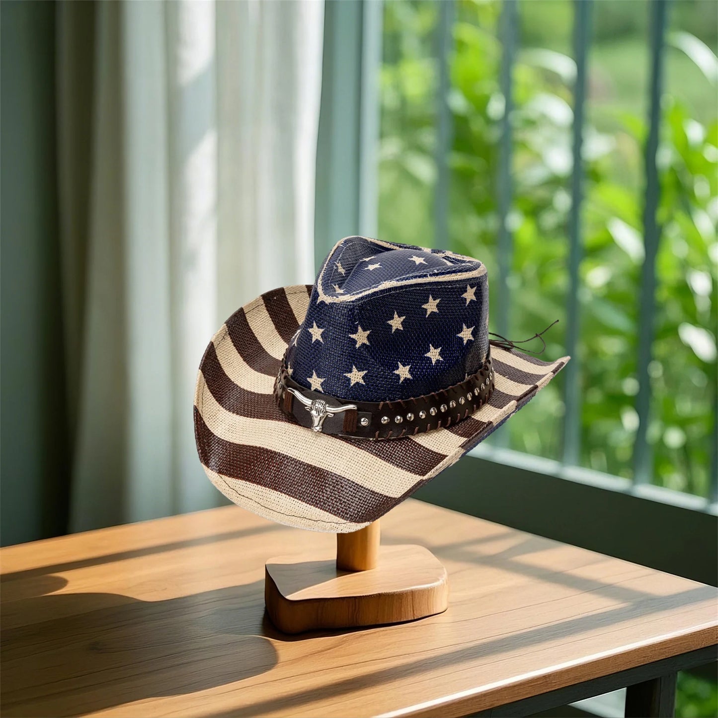 American Flag Cowboy Hat Unisex Patriotic Western Headwear