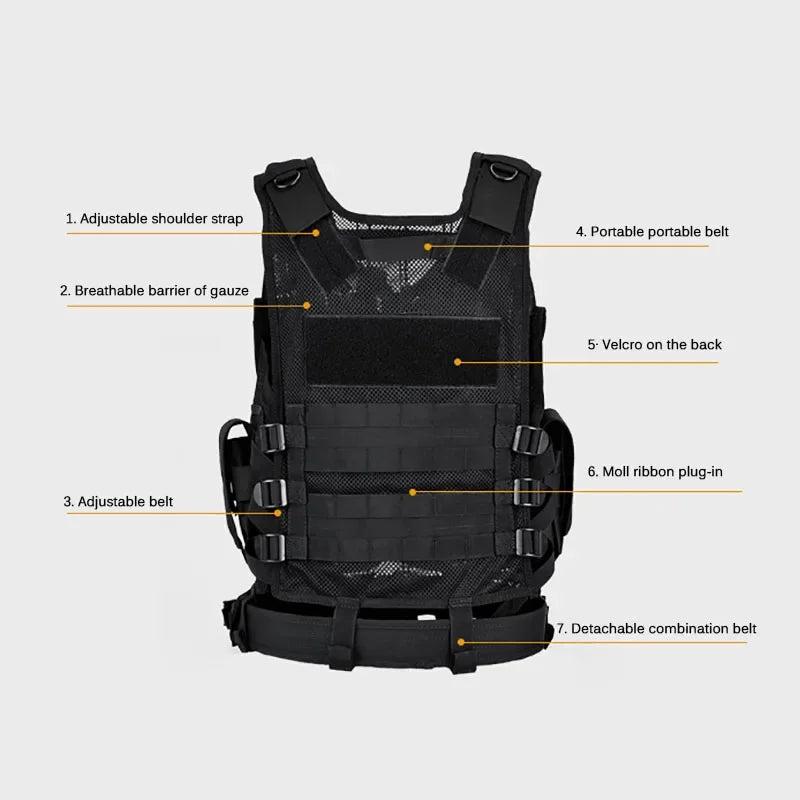 Adjustable MOLLE Tactical Vest For Airsoft War Games