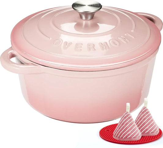 Enameled Cast Iron Dutch Oven With Lid For Braising Roasting