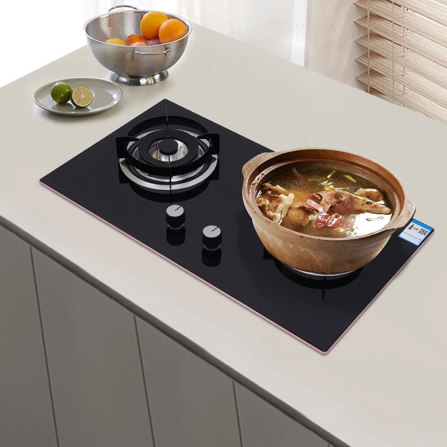 Dual Burner Gas Stove With Natural Gas Tempered Glass