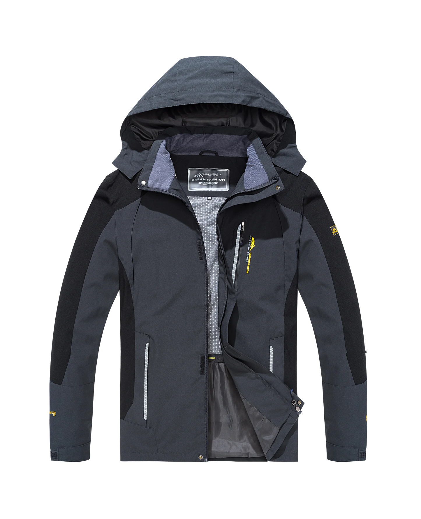 Men's Waterproof Hiking Jacket Windproof Windbreaker for Outdoor Activities