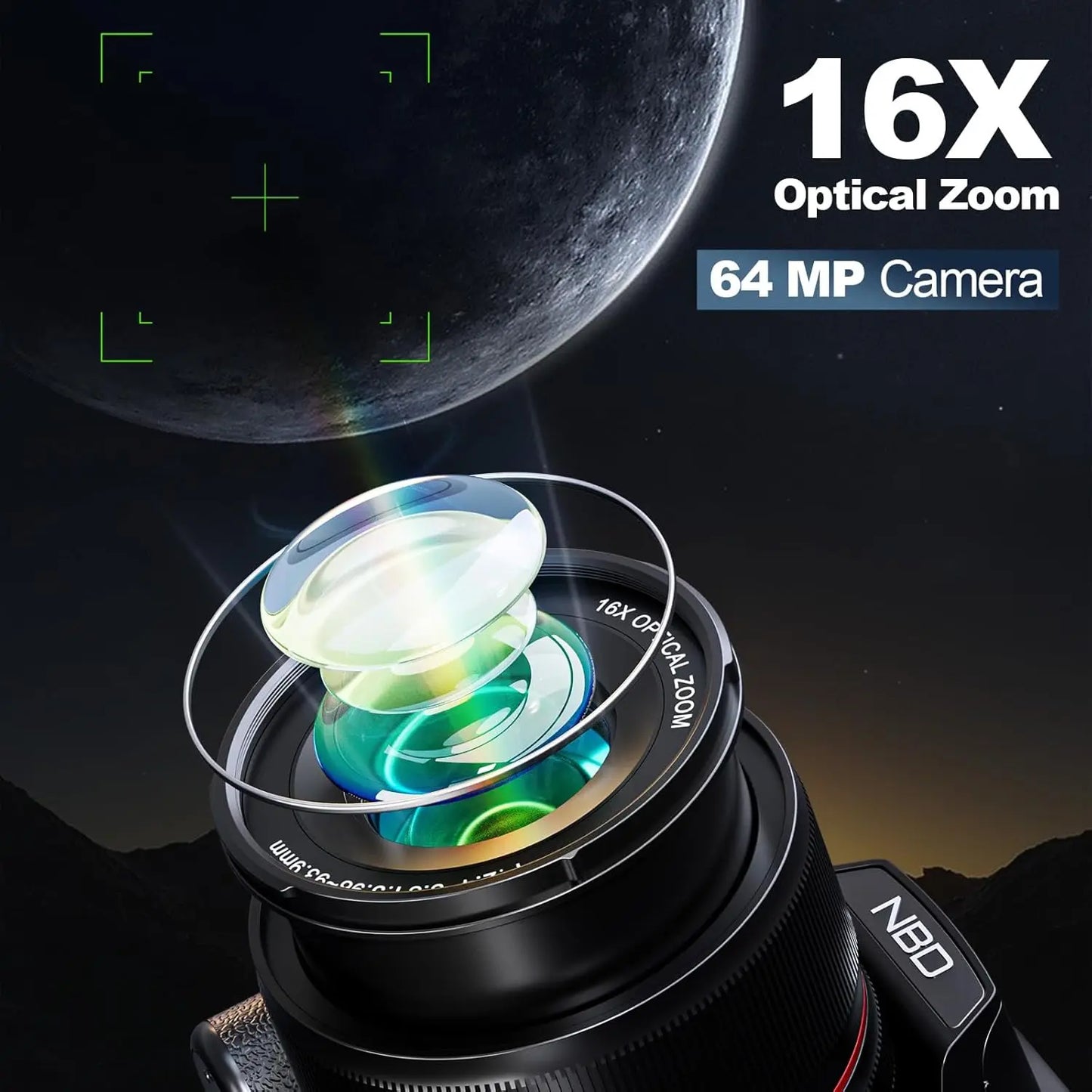 NBD 5K Digital Camera With 16X Optical Zoom And WiFi