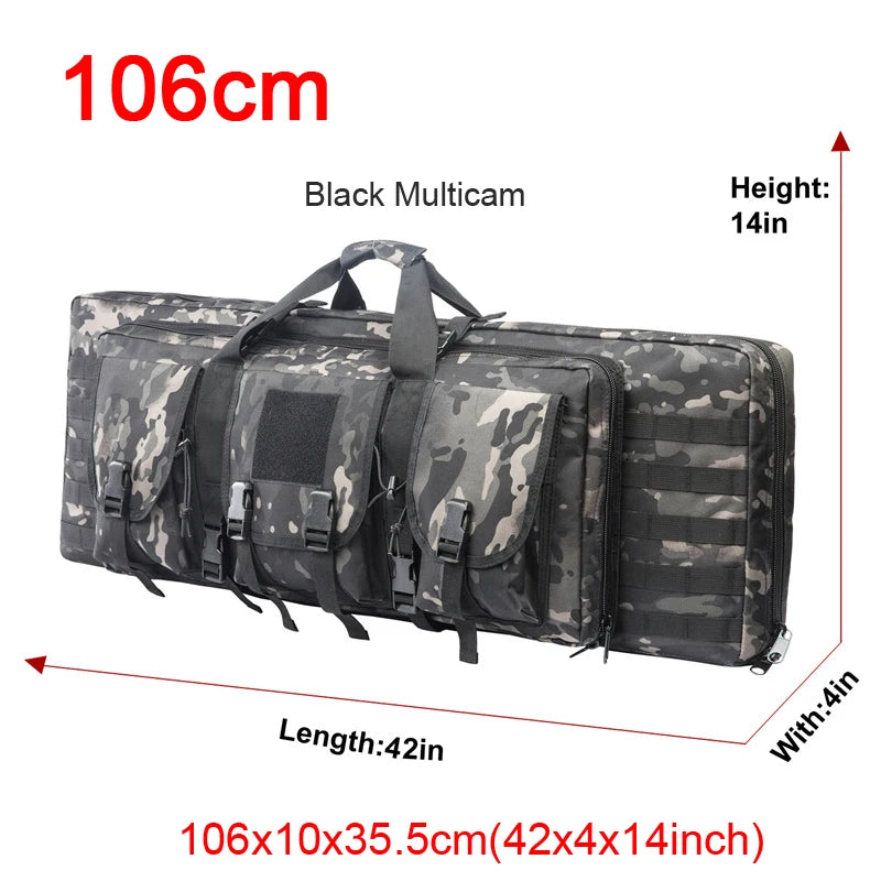 LQARMY Tactical Double Rifle Case Molle Gun Bag Sniper Backpack