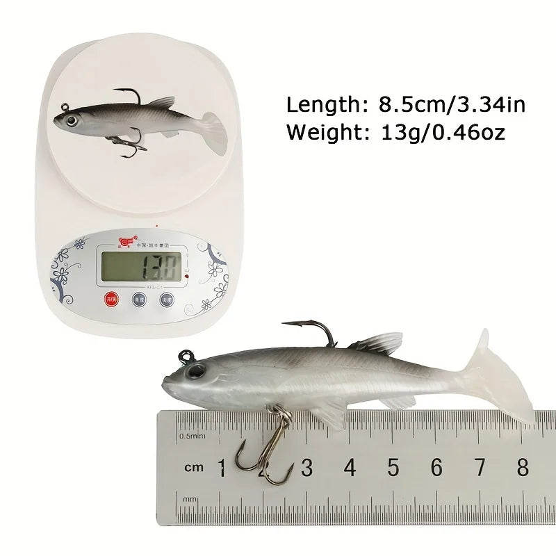 Realistic Soft Bait Lure Kit With Sharp Hook For Freshwater And Saltwater