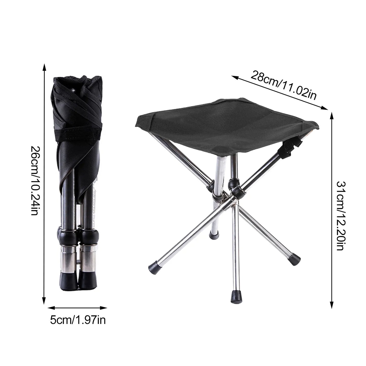 Foldable Tripod Stool For Camping And Fishing Outdoor Portable