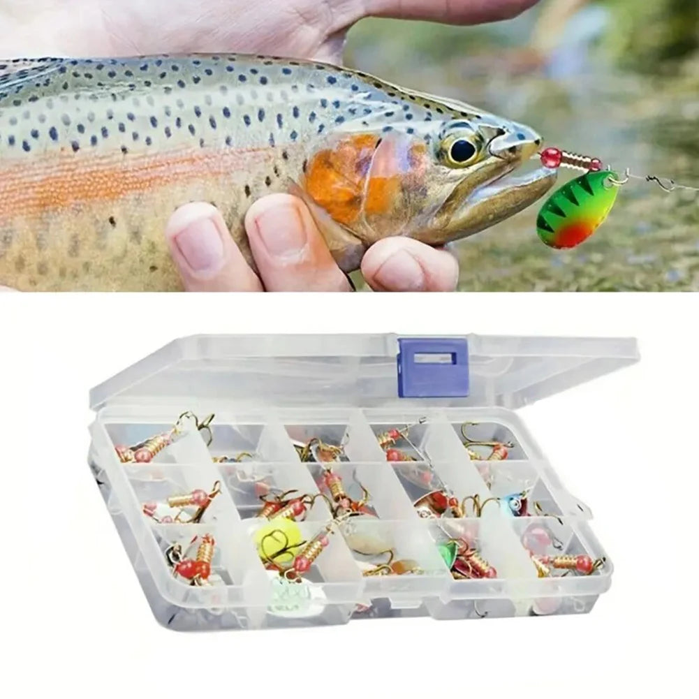 JOCESTYLE Metal Spoon Spinner Fishing Lure Set For Freshwater Saltwater
