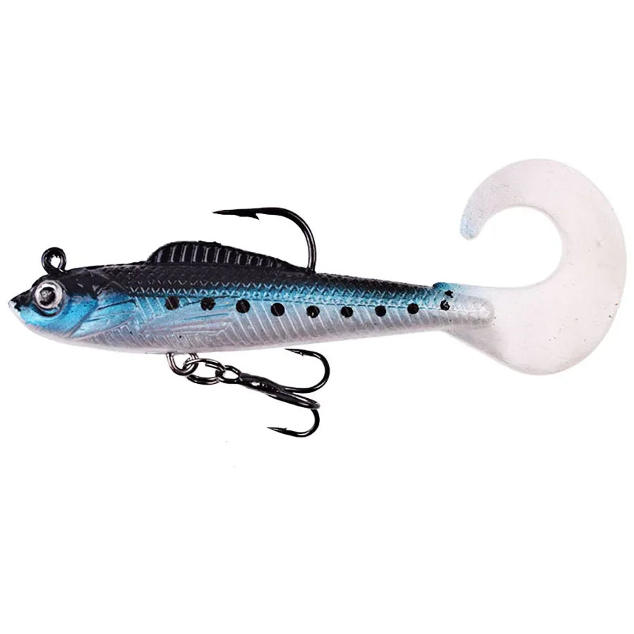 Six Piece Soft Silicone Wobbler Lures For Sea Bass Pike